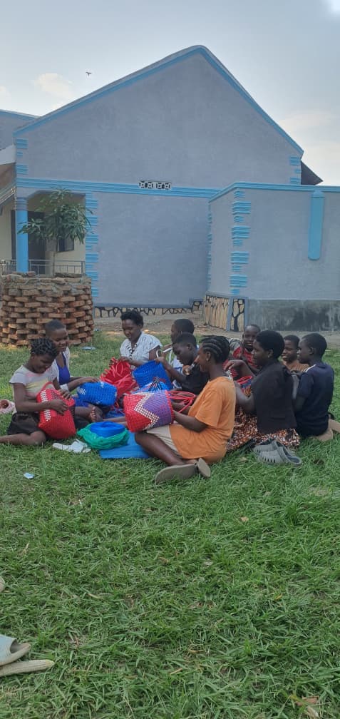 Participants during a basket-making session